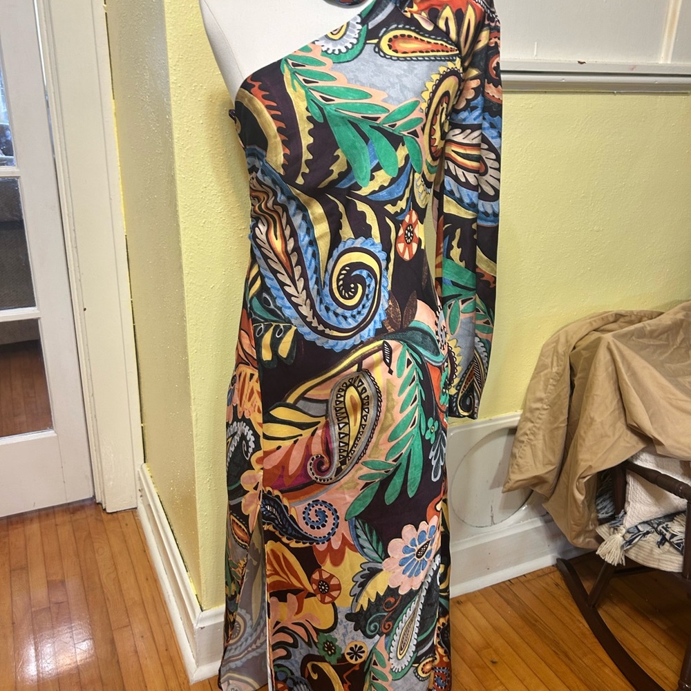 Zara Multicolor One-Shoulder Dress - Picture 2 of 7